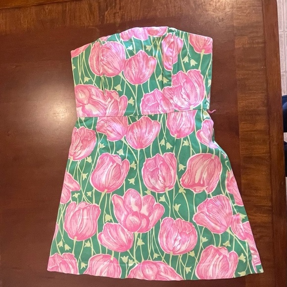Lilly Pulitzer First Call Tulip Print Strapless Dress - Picture 2 of 9